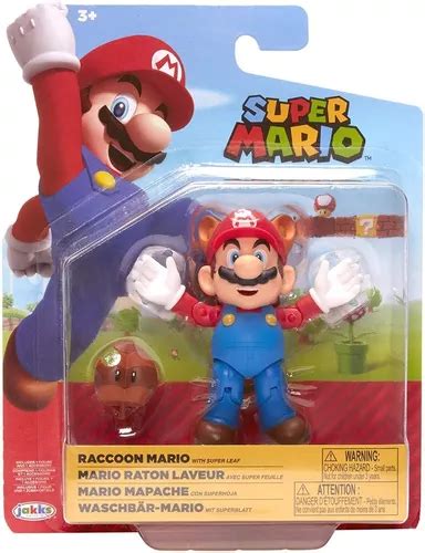 Super Mario Figura Articulada Mario Mapache Jakks Original Env O Gratis