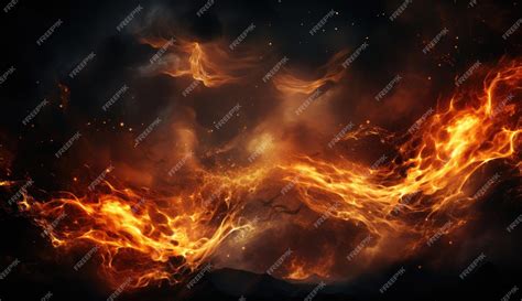 Premium AI Image | fire effet background design with smoke effects ...