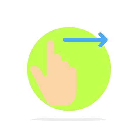 Finger Gestures Right Slide Swipe Abstract Circle Background Flat Color