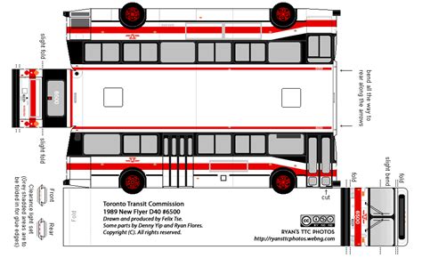 SP Papel Modelismo PaperBus 1989 New Flyer D40 Toronto Transit