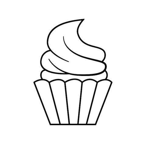 Icône De Petit Gâteau Illustration Vectorielle De Contour Simple