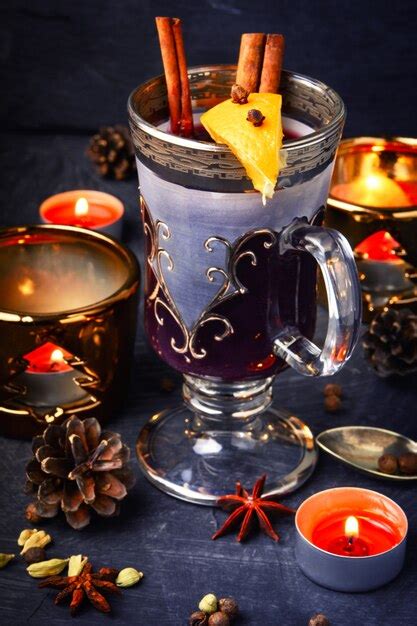 Premium Photo | Mulled wine with spices