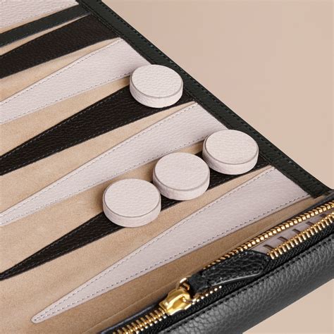 Leather Travel Backgammon Set in Dark Forest Green | Burberry United States