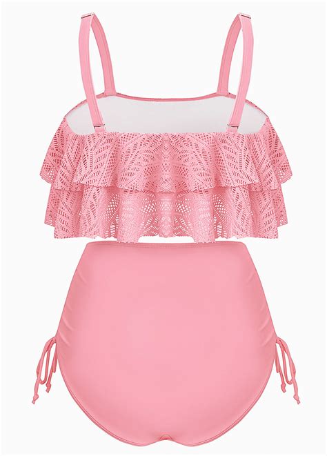 Patchwork High Waisted Light Pink Bikini Set Modlily Usd