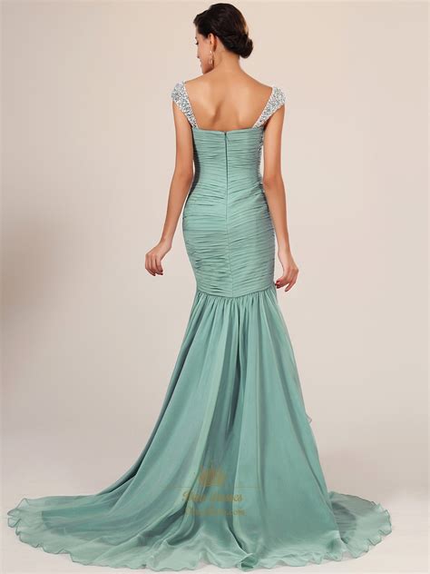 Light Blue Mermaid Prom Dress With Sequin Straps Next Prom Dresses