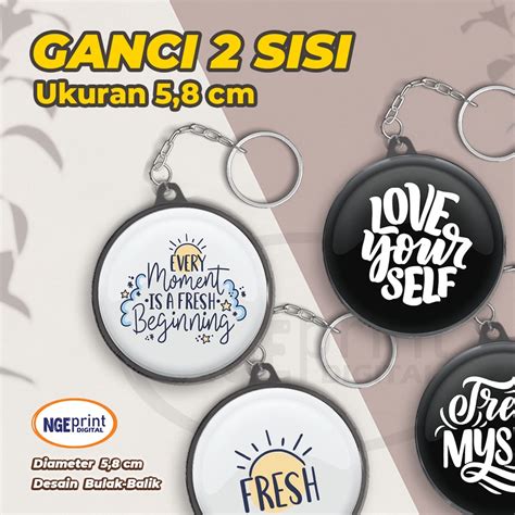 Jual Gantungan Kunci 2 Sisi Ganci Bolak Balik Pin Gantungan Kunci