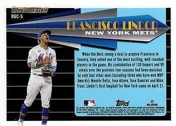 Francisco Lindor 2021 Topps Chrome Update BGC 5 Topps Black Gold New