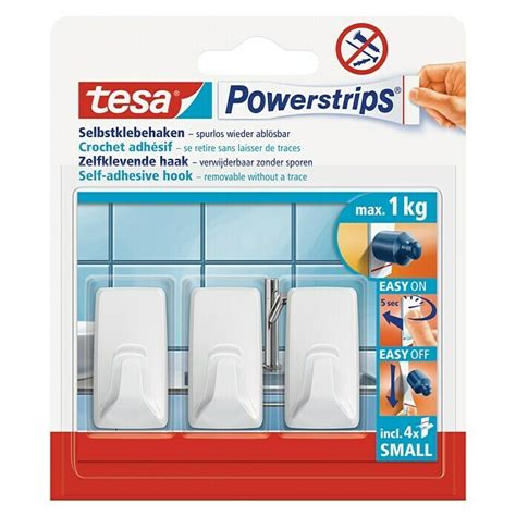 Tesa Powerstrips Selbstklebehaken Weiss 3 Stk