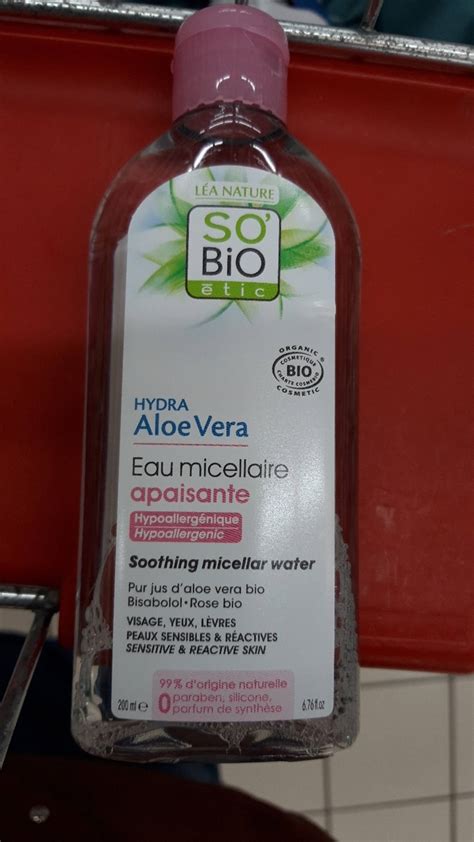 Composition SO BIO ÉTIC Hydra aloe vera Eau micellaire apaisante