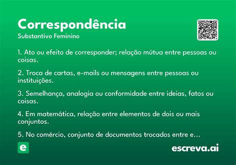 O Que Significa Correspondência - Correspondência - Significado e Sinônimo - escreva.ai