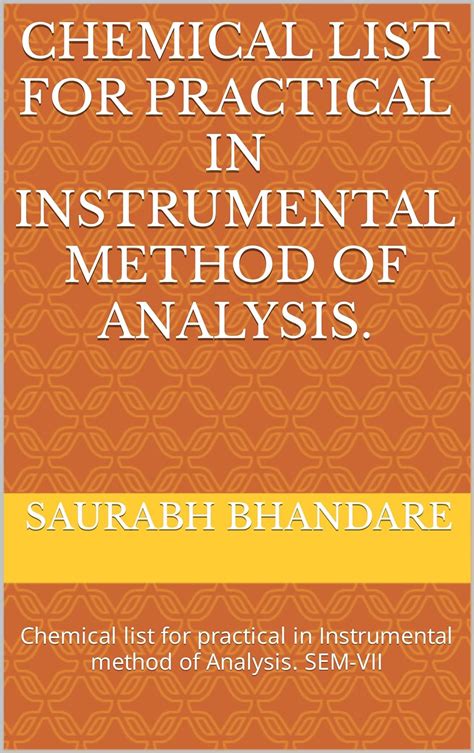 Chemical List For Practical In Instrumental Method Of Analysis Chemical List For Practical In