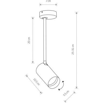 Lampa sufitowa regulowana Mono 31cm mosiężna Nowodvorski