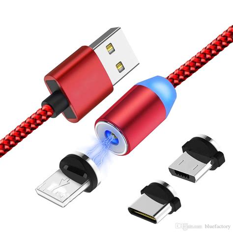 Kabel Magnetyczny USB 200cm 2 0 3w1 Micro USB C IPhone Led Byt Pl