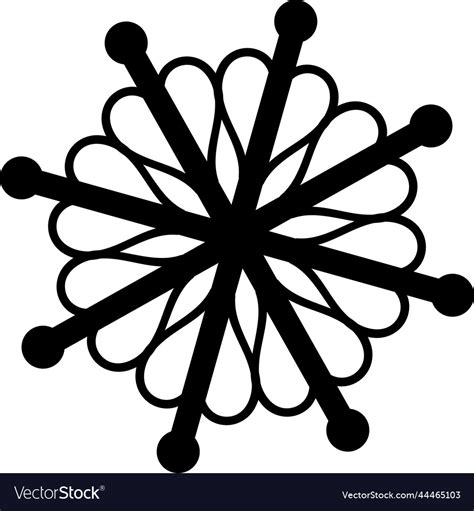 Snowflake outline icon Royalty Free Vector Image