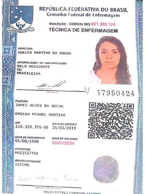 Onde Fica O Numero Do Coren Na Carteira - 1 - Carteirinha Coren | PDF