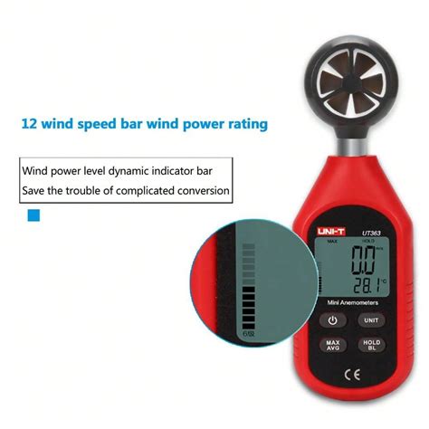 Uni T Ut Handheld Anemometer Digital Wind Speed Meter Thermometer