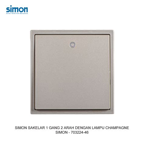 Listrikkita Simon Double Pole Two Way Module With Led Champagne