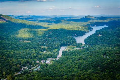 View of Lake Lure from Chimney Rock State Park, North Carolina. Stock ...