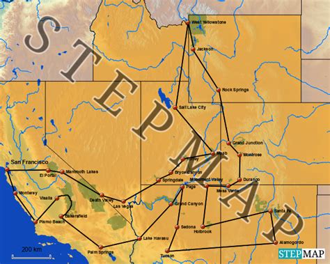 StepMap USA West Landkarte für USA