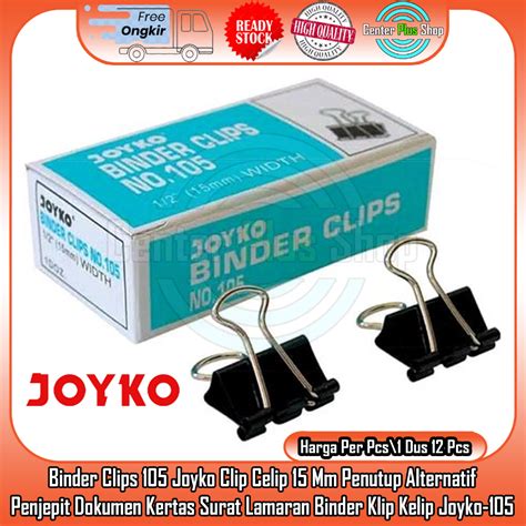 Jual Binder Clip Klip Kertas 105 Joyko Klip Penjepit Kertas Bebas Karat