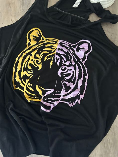 LSU Tiger Tank, Foil Shiny Vinyl, Lsu Football, Lsu Basketball, Lsu ...