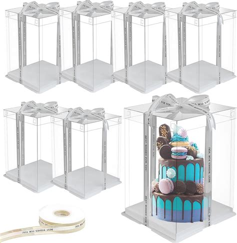 Geelyda Clear Tall Cake Box Pcs X X Transparent Cake Box