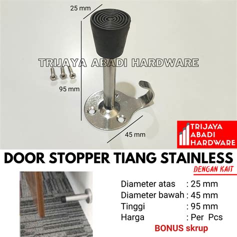 Jual Door Stopper Tiang Mm Stainless Door Stop Penahan Pintu Bumper