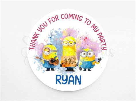 Minions Birthday Stickers Personalized Stickers Custom - Etsy