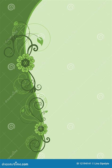 Green Floral Border Design Stock Image Image 12194141