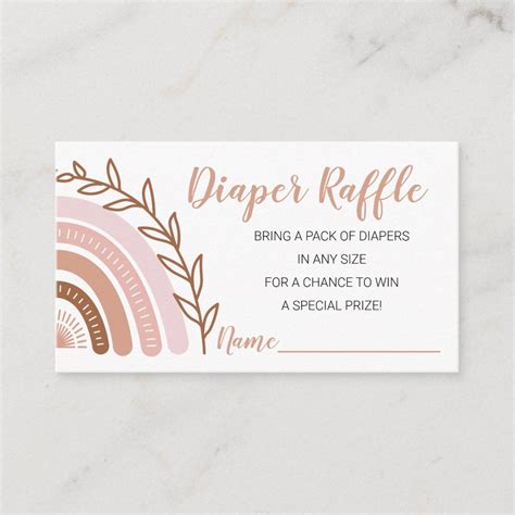 Boho Rainbow Diaper Raffle Ticket Enclosure Card Zazzle Rainbow