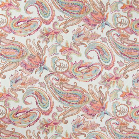 Fuchsia Pink Paisley Jacquard Upholstery Fabric