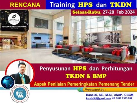 Rencana Link2 Materi Training Penyusunan Hps Dan Perhitungan Tkdn And Bmp Dlm Pengadaan