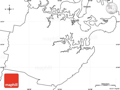 Blank Simple Map of Sutherland Shire