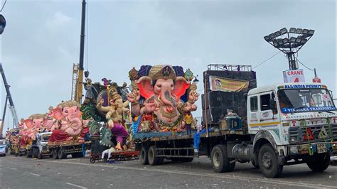 Big Ganesh Idols In Shobha Yatra Ganesh Nimajjanam K Videos