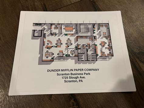 The Office Dunder Mifflin Art Print Photo 8 X 10 Floor Plan Michael Scott Ebay