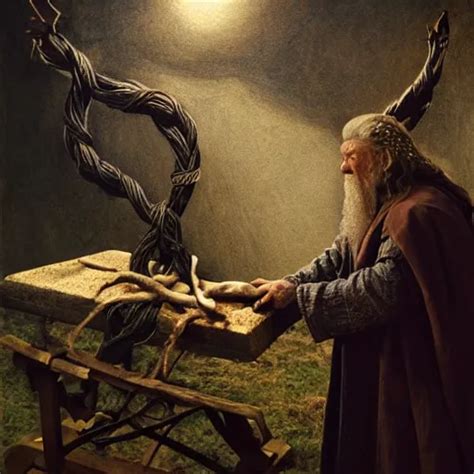 The Evil Ian Mckellen Smithing On An Anvil As Gandalf Stable