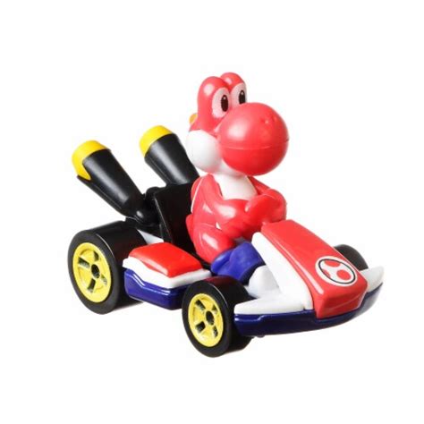 Mattel Hot Wheels Mario Kart Red Yoshi Standard Kart Vehicle 1 Ct QFC