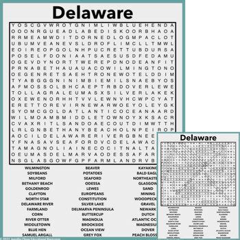 Delaware Word Search EASEL Activity By Jennifer Olson Educational