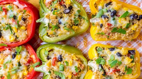 Quinoa And Black Bean Stuffed Peppers For Digestive Health