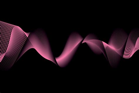 Purple Wave Lines On Black Background Fluid Abstract Background