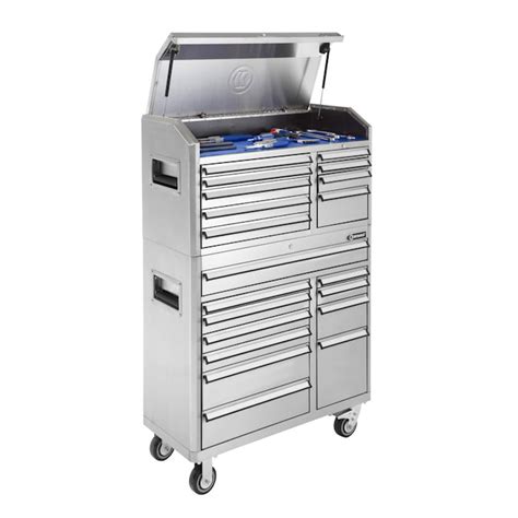 Kobalt 34.4-in x 41-in 11-Drawer Ball-Bearing Stainless Steel Tool Cabinet Stainless Steel in ...