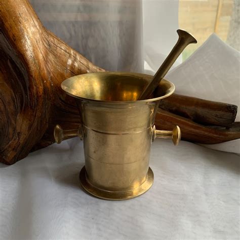 Brass Mortar Pestle Etsy