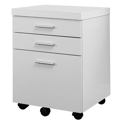 Monarch 3 Drawer Rolling Portable Filing Cabinet, White | eBay