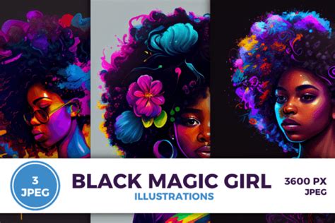 Black Magic Girl Illustrations Jpeg Graphic By Markicha Art · Creative