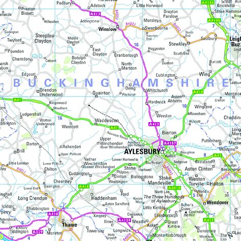 East Midlands & East Anglia including London - Regional Road Wall Map