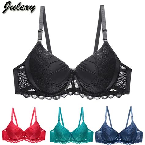 Plusgalpret Push Up Padded Bras For Women Lace Emboridery Plus Size Bra