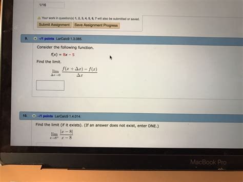 Solved Consider The Following Function F X 8x 5 Find