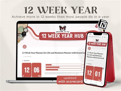 12 Week Year Notion Template With Scorecard Customizable Life