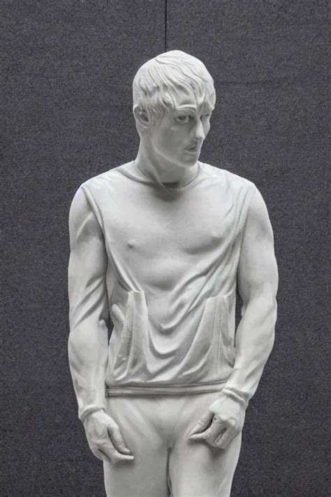 Marble Sculpture Of Man In Adidas Jacket Sportswear Stable Diffusion