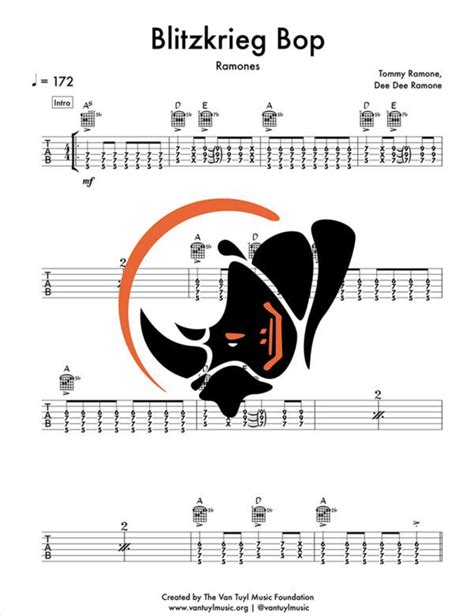 Blitzkrieg Bop By Ramones Guitar Tab